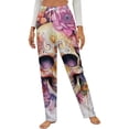 thumbnail image 1 of Skull With Leaves And Flowers Winter Female Pants Flannel High Waist Women Pants Lady Warm Straight Leg Plush Trousers, 1 of 7