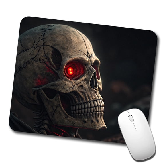 Skull With Red Eyes Mouse Pad Low Profile Gaming Mat