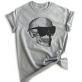 thumbnail image 1 of Skull With Sunglasses Shirt, Unisex Women's Men's Shirt, Halloween Shirt, Skull Graphic Shirt, Heather Gray, Medium, 1 of 6
