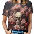 thumbnail image 1 of Skull Women T-Shirt Classic O Neck T-Shirts Short-Sleeve Trendy Animal Print Design Tshirt Casual Clothing, 1 of 5