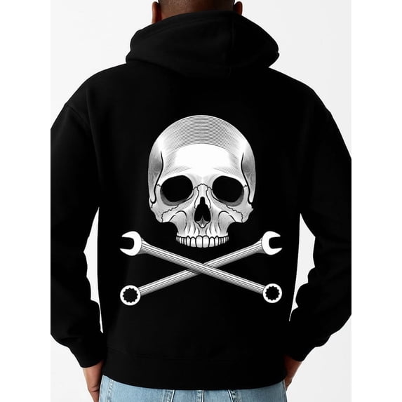 Skull Wrenches Hoodie graphic hoodies skeleton men's polyester black Regular Fit, Everyday Comfort, Comfortable Casualwear, Urban Style, graphic 3d fire Casual Unisex Shirt Printed tshirts