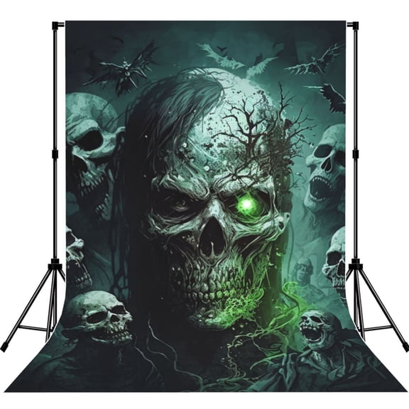 Skull Zombies Ghost Death Skulls Photography Backdrop 5x7Ft Background for Photo Studio Video Recording Birthday Party Wedding Home Decor