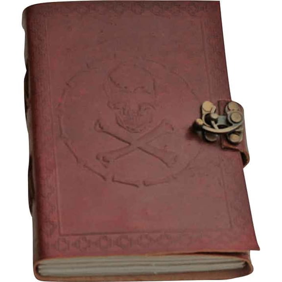 Skull and Bones Leather Journal with Clasp by Medieval Collectibles