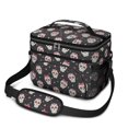 thumbnail image 1 of Skull and Bow Gothic Pattern Insulated Lunch Box for Women Men, Medium Leakproof Cooler Bag with Adjustable Strap, 10"x6.7"x8", 1 of 6