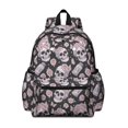 thumbnail image 1 of Skull and Butterfly Gothic Pattern Backpack for School, Cute School Bag with Adjustable Shoulder Straps and Padded Back, 13.4"x11"x4.7", 1 of 5