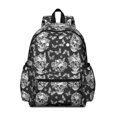 thumbnail image 1 of Skull and Butterfly Gothic Pattern Backpack for School, Cute School Bag with Adjustable Shoulder Straps and Padded Back, 13.4"x11"x4.7", 1 of 5