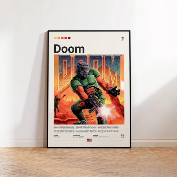 Doom Gaming Room Poster, Doom Fan Gift, Gaming Print Poster, Gamer Gift, Video Games Poster, Gaming Art Wall Decor, UNFRAMED-24x36