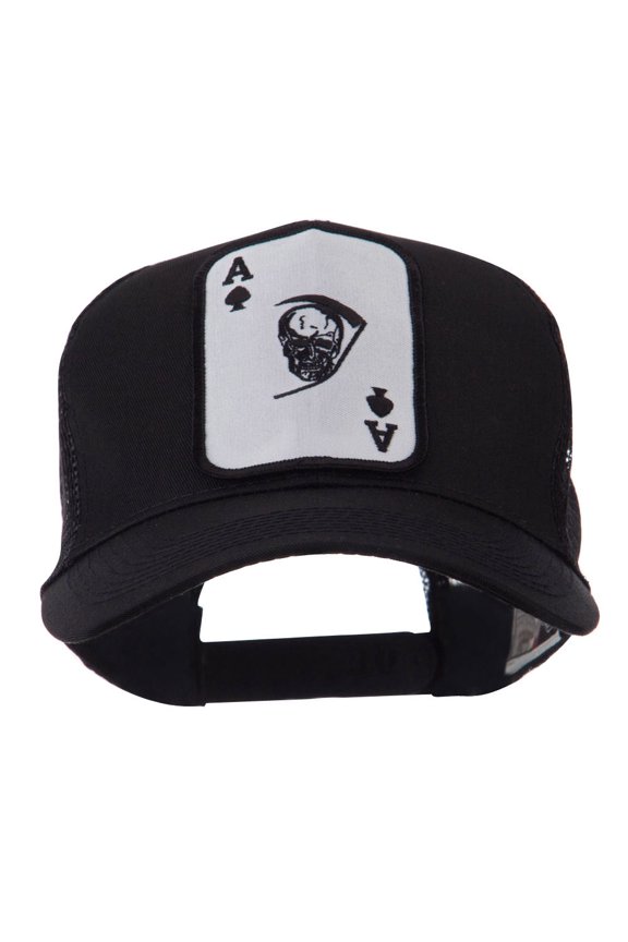 Skull and Choppers Embroidered Military Patched Mesh Cap - Death Ace OSFM
