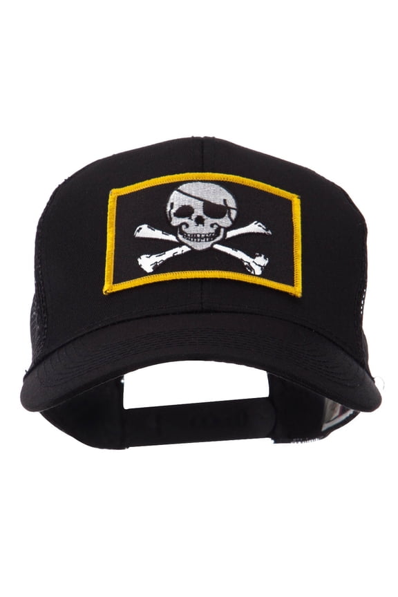 Skull and Choppers Embroidered Military Patched Mesh Cap - Jolly Roger OSFM