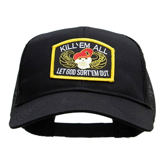 Skull and Choppers Embroidered Military Patched Mesh Cap - Kill OSFM