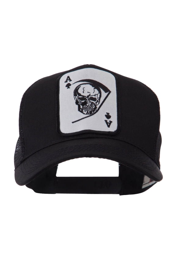 Skull and Choppers Embroidered Military Patched Mesh Cap - Large Skull OSFM