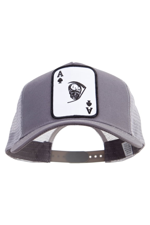 Skull and Choppers Patched New Big Size Trucker Mesh Cap - Grey XL-3XL