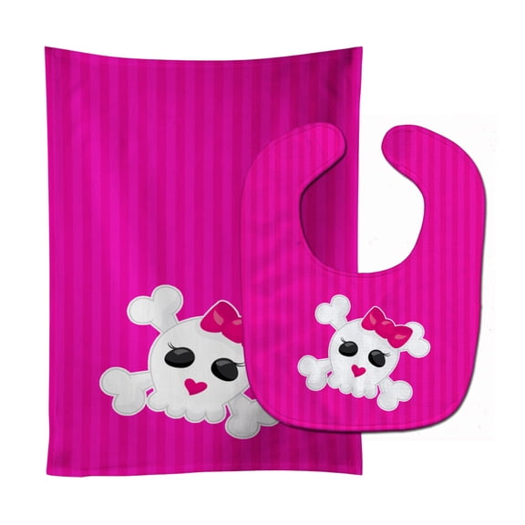 Skull and Cross Bones Baby Bib and Burp Cloth