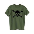thumbnail image 1 of Skull and Cross Bones Short Sleeve T-Shirt in Military Green, 1 of 4