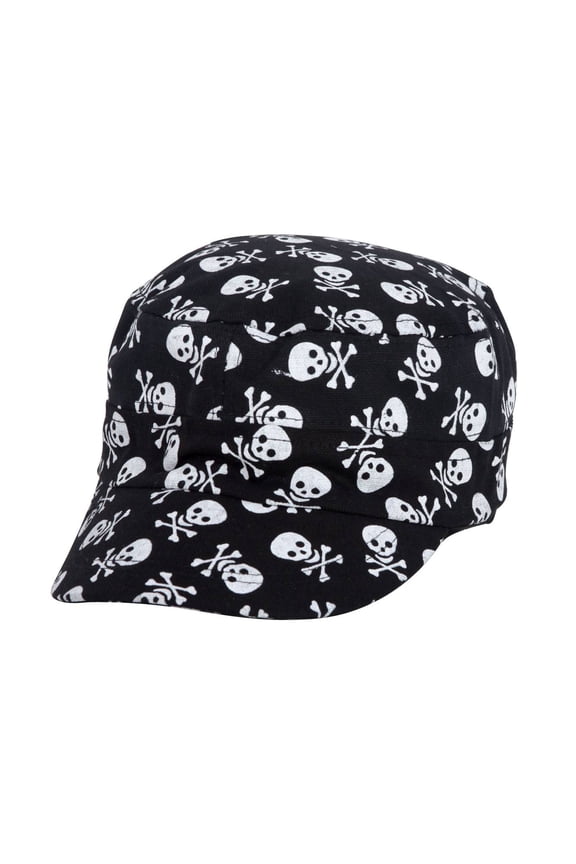 Skull and Crossbones Black Cadet Cap