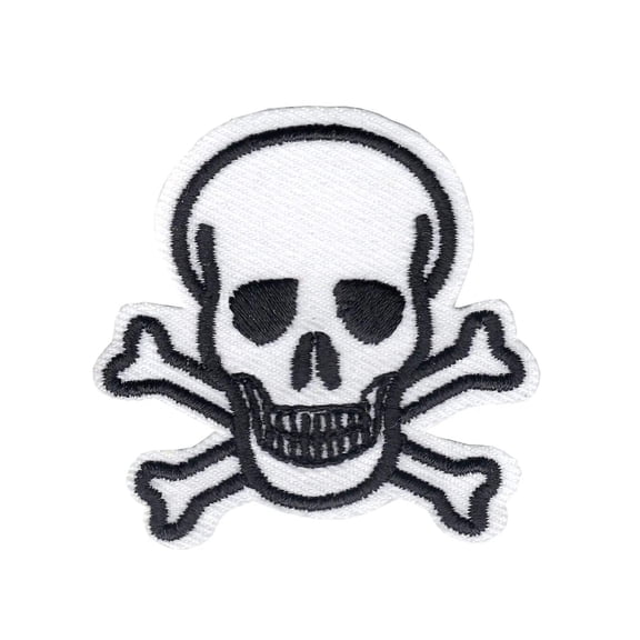 Skull and Crossbones Iron On Embroidered Patch