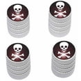 thumbnail image 1 of Skull and Crossbones Pirate Tire Rim Wheel Aluminum Valve Stem Caps, Multiple Colors, 1 of 1