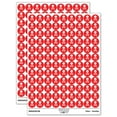 thumbnail image 1 of Skull and Crossbones Solid 200+ Round Stickers - Red - Gloss Finish - 0.50" Size, 1 of 3