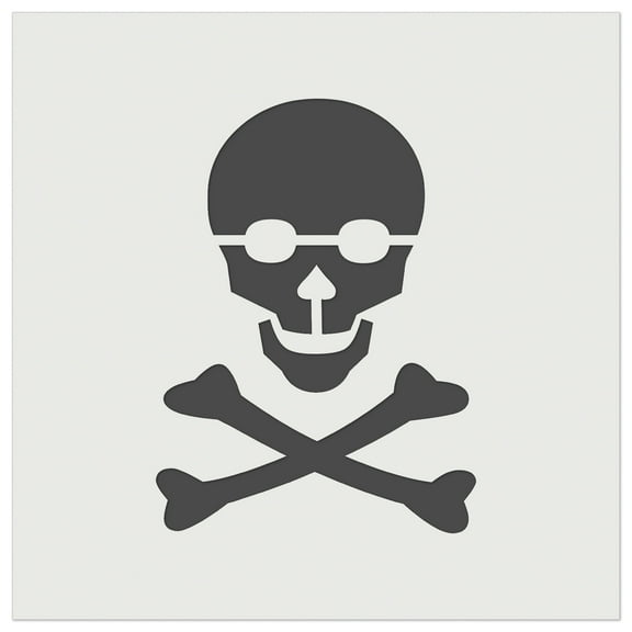 Skull and Crossbones Solid DIY Cookie Wall Craft Stencil - 5.5 Inch