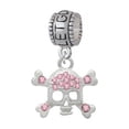 thumbnail image 1 of Skull and Crossbones with Pink Crystals - Let Go Let God Charm Bead, 1 of 1