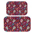 thumbnail image 1 of Skull and Flower Gothic Pattern Bath Mat Set Of 2,Non-Slip Rug for Bathroom,Kitchen,Bedroom,Entrance, 30x17 and 23.5x15.7 Inches, 1 of 3