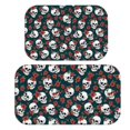 thumbnail image 1 of Skull and Flower Gothic Pattern Bath Mat Set Of 2,Non-Slip Rug for Bathroom,Kitchen,Bedroom,Entrance, 30x17 and 23.5x15.7 Inches, 1 of 5