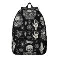 thumbnail image 1 of Skull and Hand Gothic Pattern Backpack for School, Cute School Bag with Adjustable Shoulder Straps and Padded Back, 15.7"x11.8"x5.5", 1 of 5
