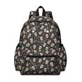 thumbnail image 1 of Skull and Heart Gothic Pattern Cute School Backpack with Padded Back and Adjustable Shoulder Straps 13.4"x11"x4.7", 1 of 5