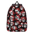 thumbnail image 1 of Skull and Rose Gothic Pattern Backpack for School, Cute School Bag with Adjustable Shoulder Straps and Padded Back, 15.7"x11.8"x5.5", 1 of 5