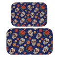 thumbnail image 1 of Skull and Rose Gothic Pattern Bath Mat Set Of 2,Non-Slip Rug for Bathroom,Kitchen,Bedroom,Entrance, 30x17 and 23.5x15.7 Inches, 1 of 5