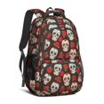 thumbnail image 1 of Skull and Rose Gothic Pattern Cute School Backpack Bag with Padded Back and Adjustable Shoulder Straps 16.9 X 12.6 X 5.9 Inches, 1 of 5