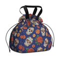 thumbnail image 1 of Skull and Rose Gothic Pattern Drawstring Insulated Lunch Bag for Women, Stain-Resistant Large Lunch Tote with Multi-Pockets for Work Office, 1 of 6