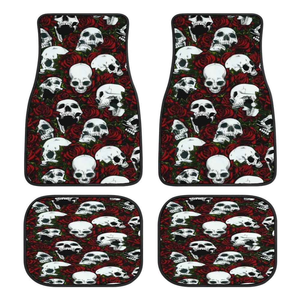 Skull and bs Custom printed car accessories fit most skull flower car