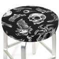 thumbnail image 1 of Skull bird bat spider Round Bar Stool Seat Covers, Elastic Round Chair Cover Stool Seat Slipcover Bar Stool Cushions Round Pad for 12-14 inch, 1 of 5