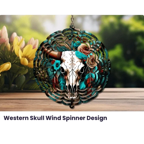 Skull head wind spinner