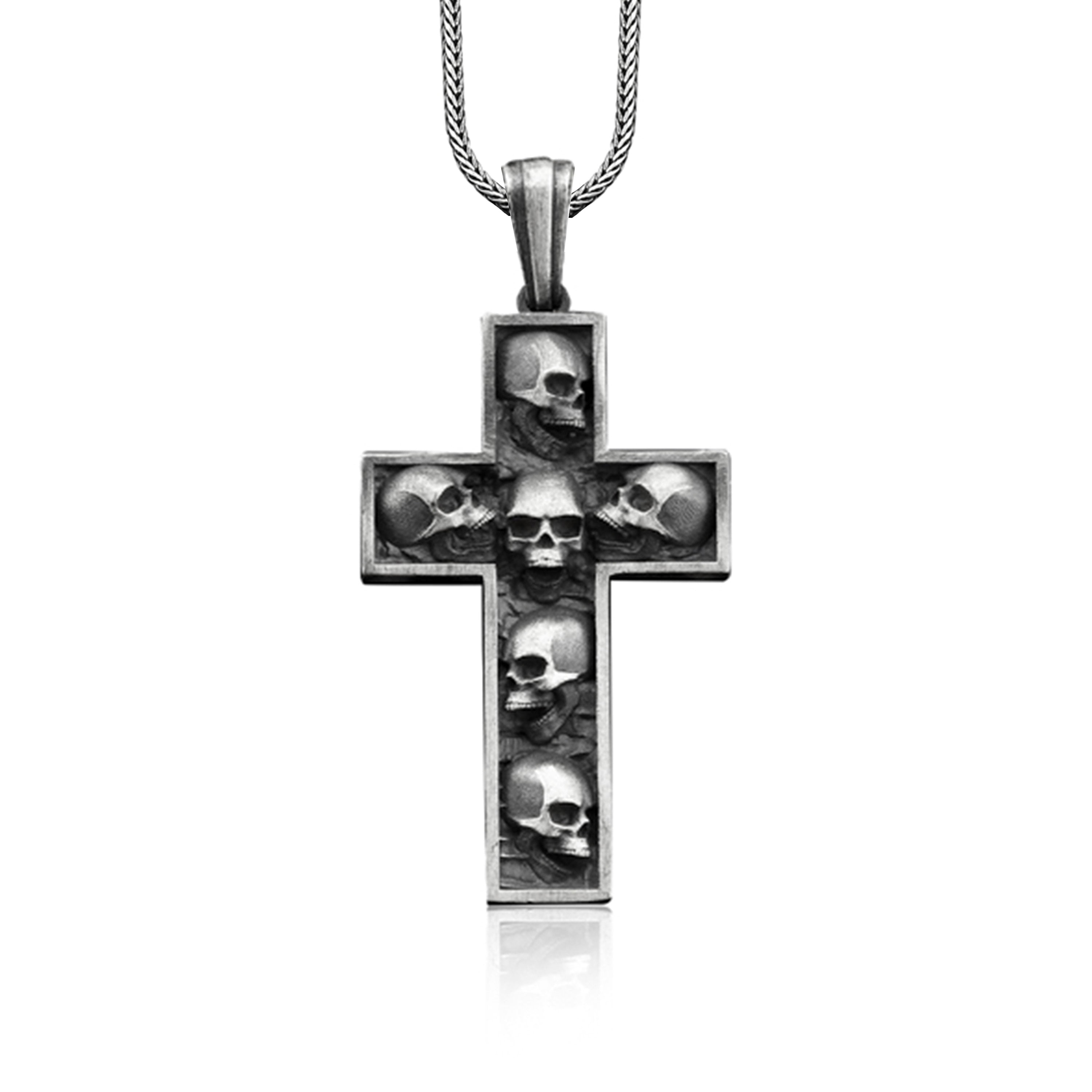 Skull-in-cross-sterling-silver
