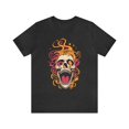 thumbnail image 1 of Skull in flames, t-shirt, skeleton, funny, artfulBinary, 1 of 4