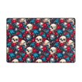 thumbnail image 1 of Skull red flower blue Indoor Door Mat, Bedroom Rug & Carpets Entryway Rug Front Door Welcome Mat, Non-Slip Long Bathroom Rugs Runner, Washable Kitchen Mats for Floor, 1 of 5