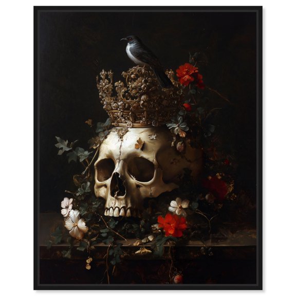 Skull's Legacy Canvas Gothic Art Prints by Art Remedy, Black Frame, 16 x 20