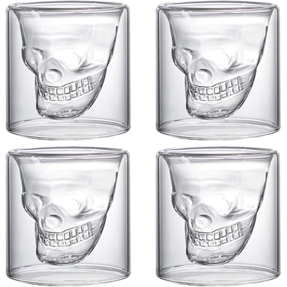 Skull shot glass, Party Drinking Whiskey Brandy Liquor Decor 25 ML/1.2oz Set of 4