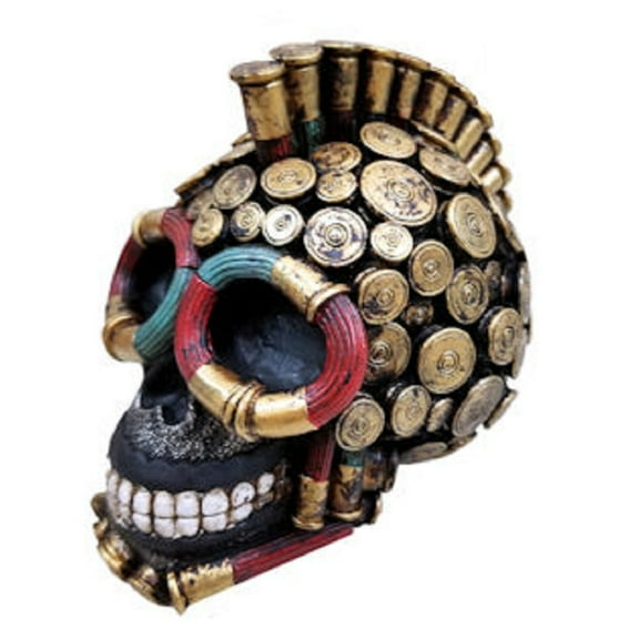Skull with Bullets Figurine 5 x 7 x 5 Inch