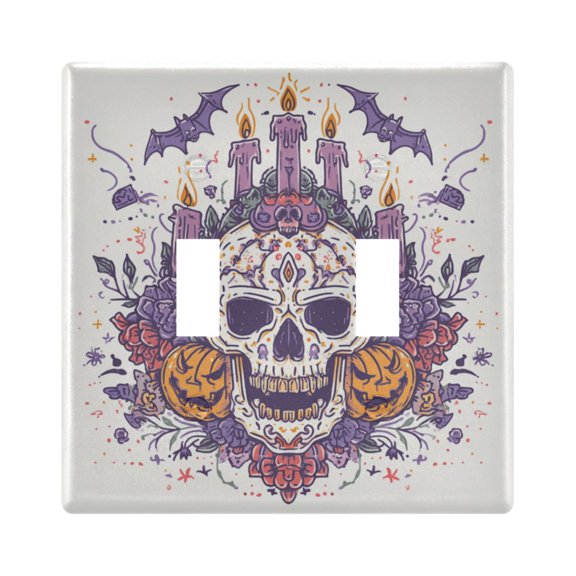 Skull with Candles Decorative Light Switch Plates Switch Cover Decorative Wall Plates Ideal for Living Room Kitchen Bedroom and Study