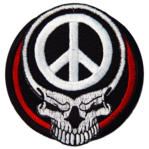 Eagle Emblems PM3101 Patch - Skull Peace Sign - 3 in.
