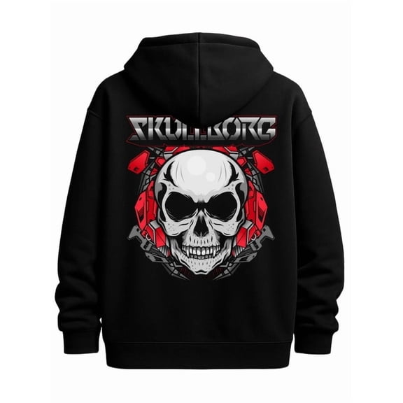 SkullBorg Hoodie sweatshirt skeleton men's polyester black Everyday sweatshirt for the office, dates and outings comfortable 3d idk Casual Unisex Shirt Printed tshirts