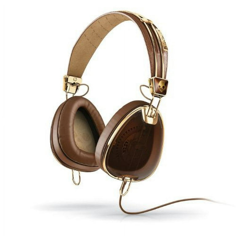 Pre-Owned Skullcandy Aviator Headphones Mic3 (Brown/Gold Pre-Owned Skullcandy Aviator Headphones Mic3 (Brown/Gold