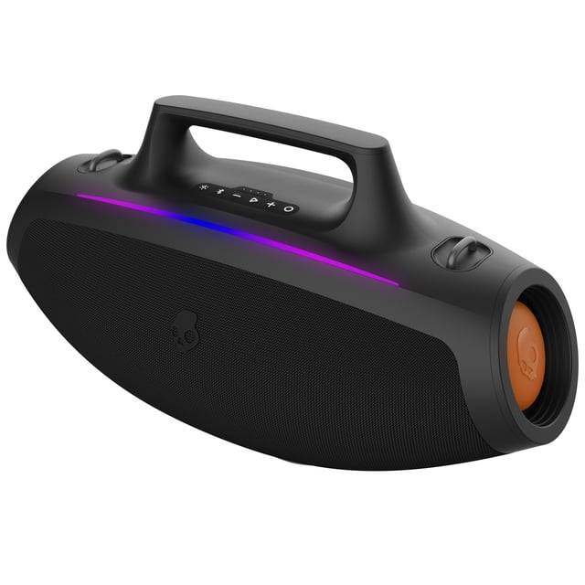 Skullcandy Barrel Bluetooth Boombox Party Speaker, Water-Resistant Portable Speaker, LED Lightshow Mode, 12 Hour Battery, Multi-Link