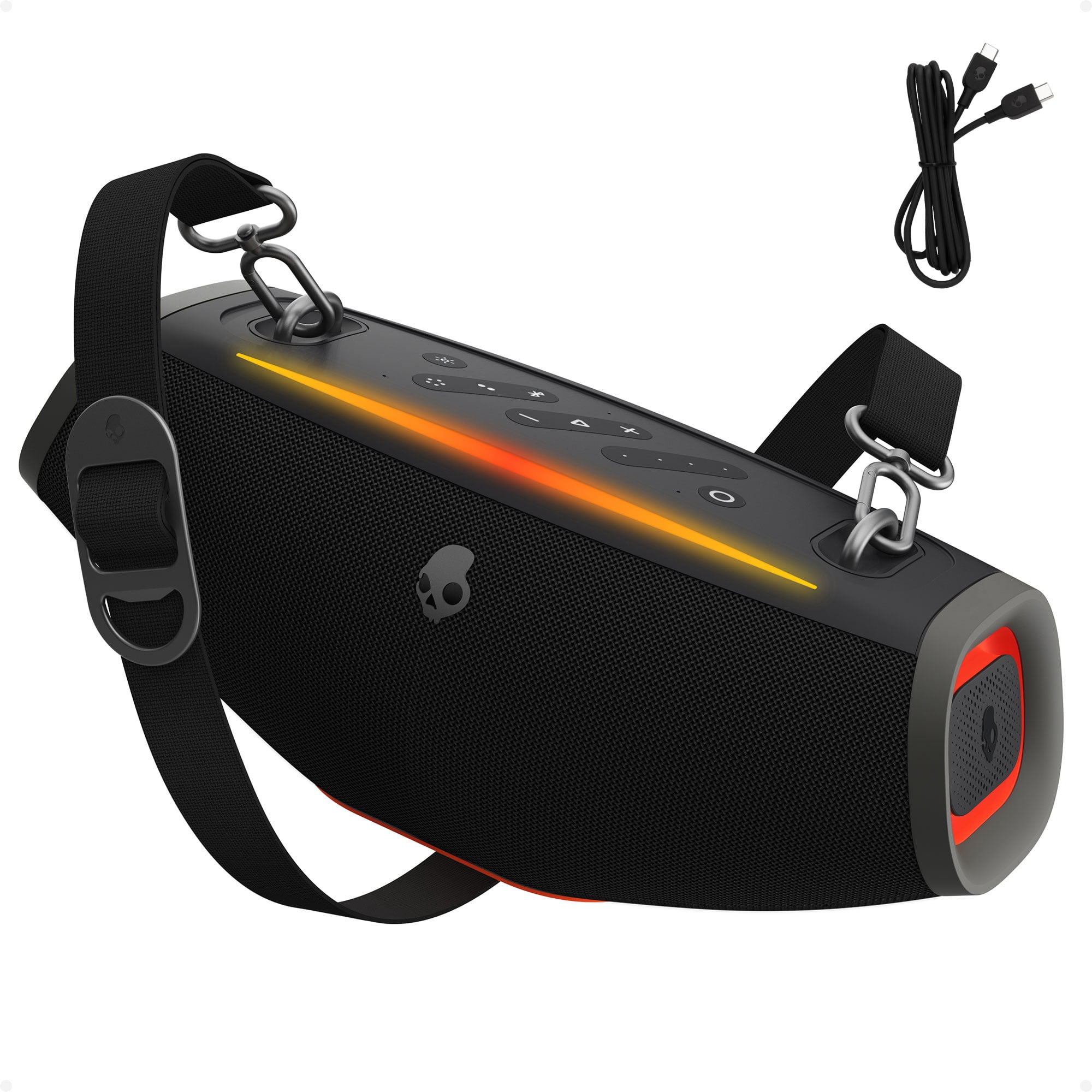 Skullcandy Barrel Mini Bluetooth Boombox Speaker, IPX7 Waterproof, 12-Hour Battery, LED Lights, Multi-Link, True Wireless Stereo