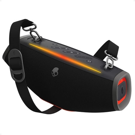 Skullcandy Barrel Mini Bluetooth Boombox Speaker, IPX7 Waterproof, 12-Hour Battery, LED Lights, Multi-Link, True Wireless Stereo