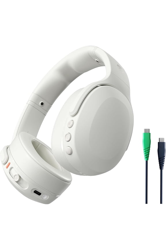 Crusher Evo S6EVW-B002 Bluetooth Headphones  Noise Isolating Over-Ear Fit 40 Hours Battery, Microphone for iPhone Android  Bone