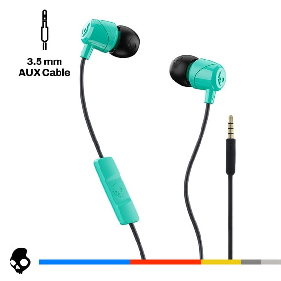 Skullcandy Jib XT Wired Inner Ear Earbuds, Miami Teal